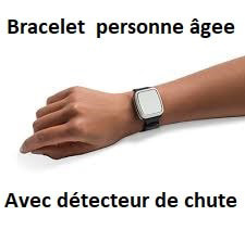 Bracelet détecteur de chute personne âgée - sans abonnement